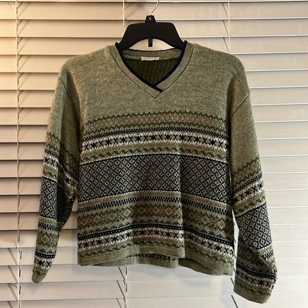 Grandpa sweater green and cropped